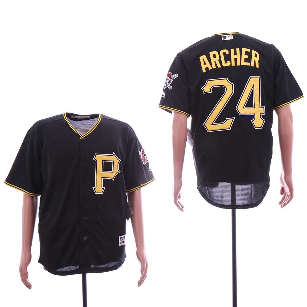 Men Pittsburgh Pirates 24 Archer Black Game MLB Jerseys